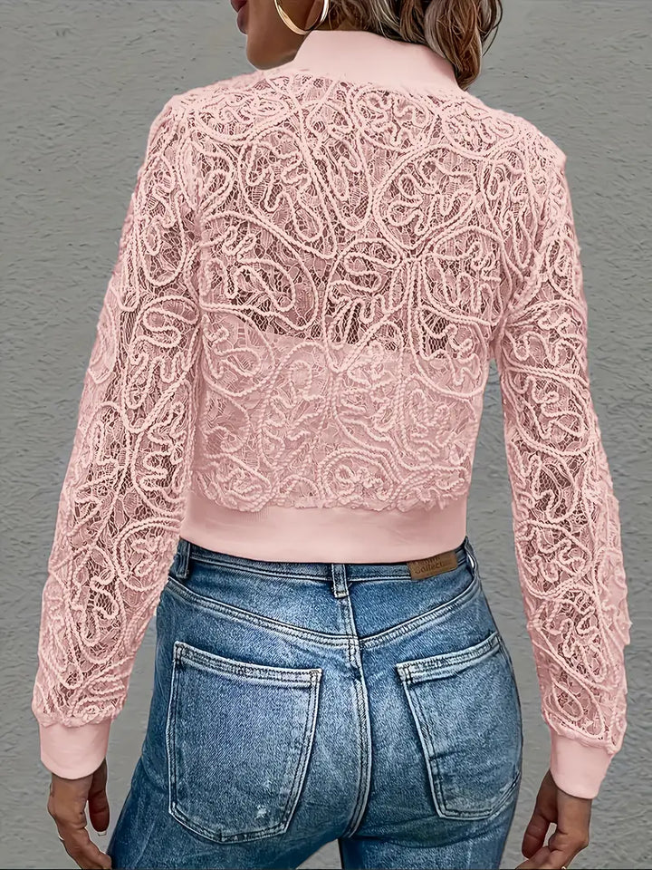 Michela Crop Lace Bomber