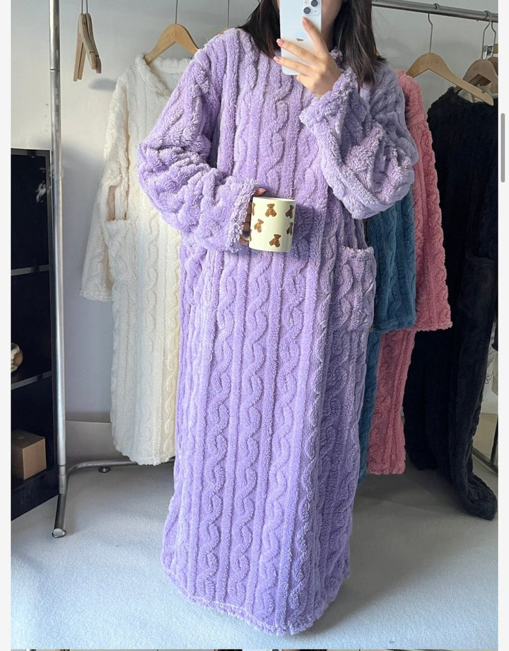 Serenità - Coral Velvet Night Dress