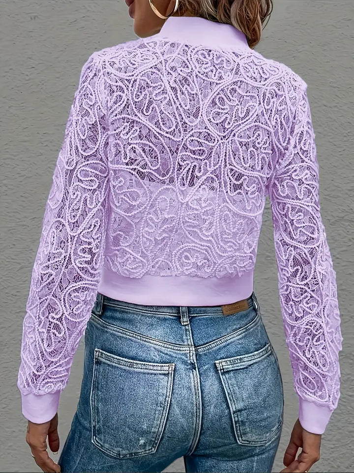 Michela Crop Lace Bomber