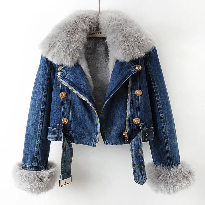 Arianna Denim Fur Jacket