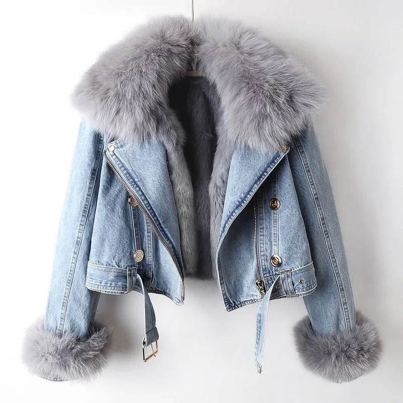 Arianna Denim Fur Jacket