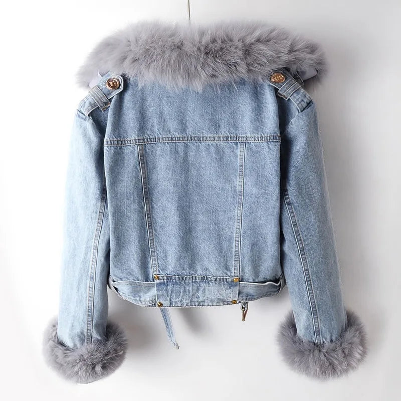 Arianna Denim Fur Jacket