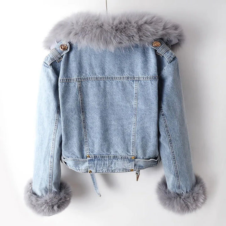 Arianna Denim Fur Jacket