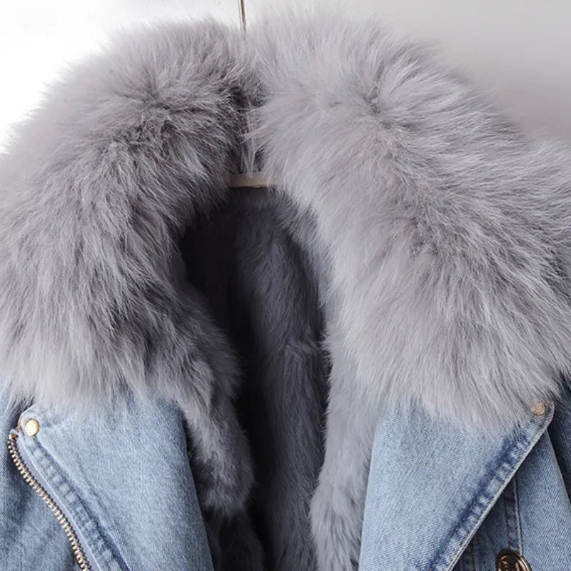 Arianna Denim Fur Jacket