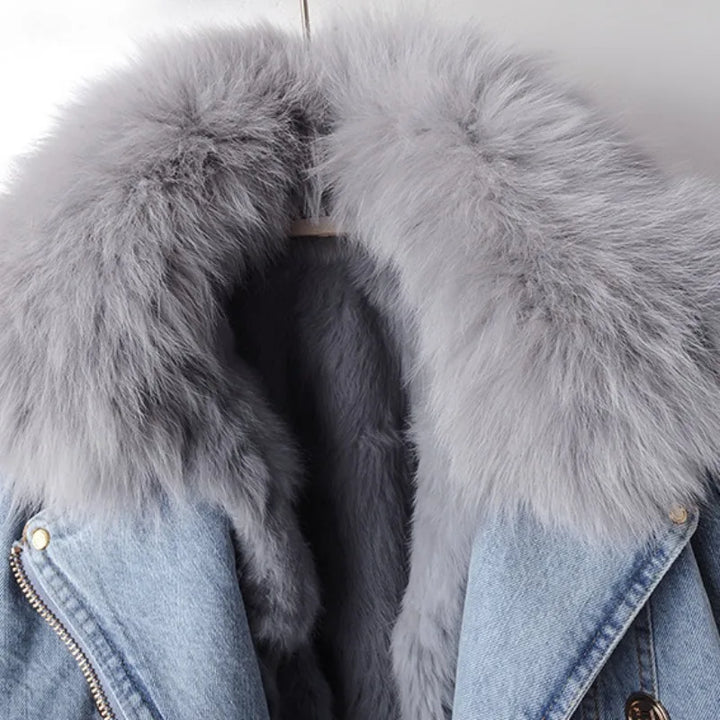 Arianna Denim Fur Jacket