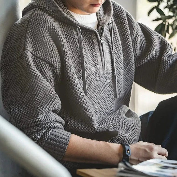 Rockfella Half-Zip Knitted Hoodie