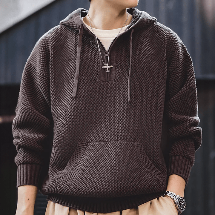 Rockfella Half-Zip Knitted Hoodie