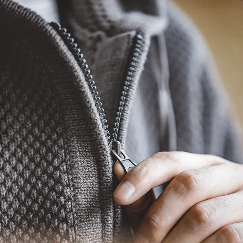 Rockfella Half-Zip Knitted Hoodie