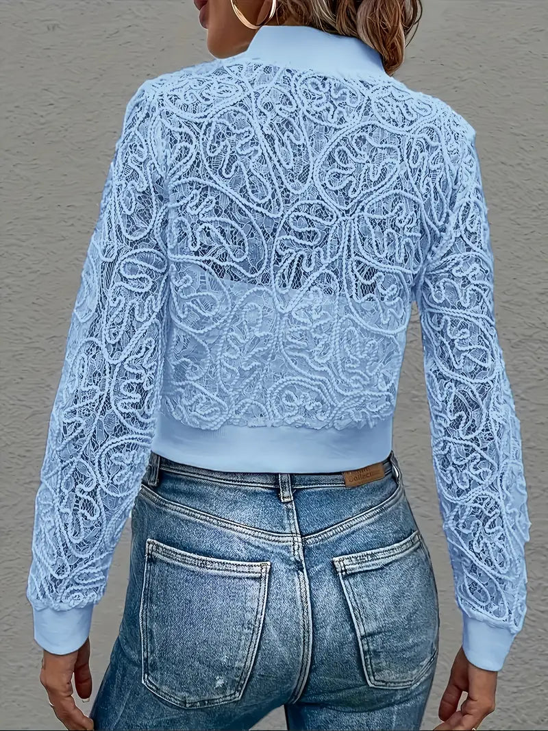 Michela Crop Lace Bomber