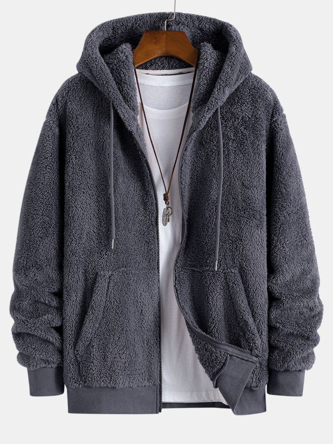 Teddy Zip Up Hooded Coat