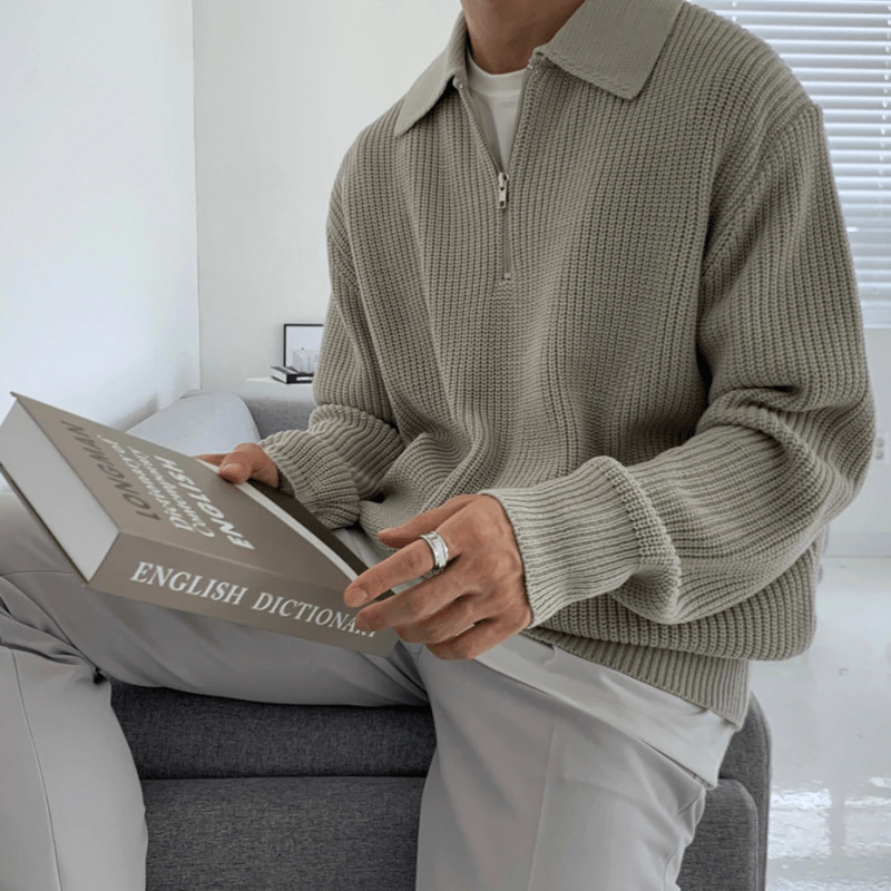 Heric™ | Half-Collar Sweater with Zipper