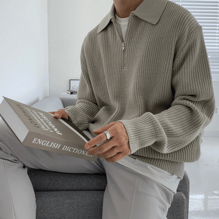 Heric™ | Half-Collar Sweater with Zipper
