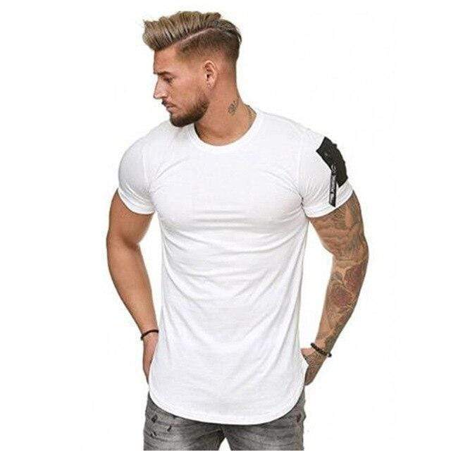Zipper Shoulder Longline T-Shirt