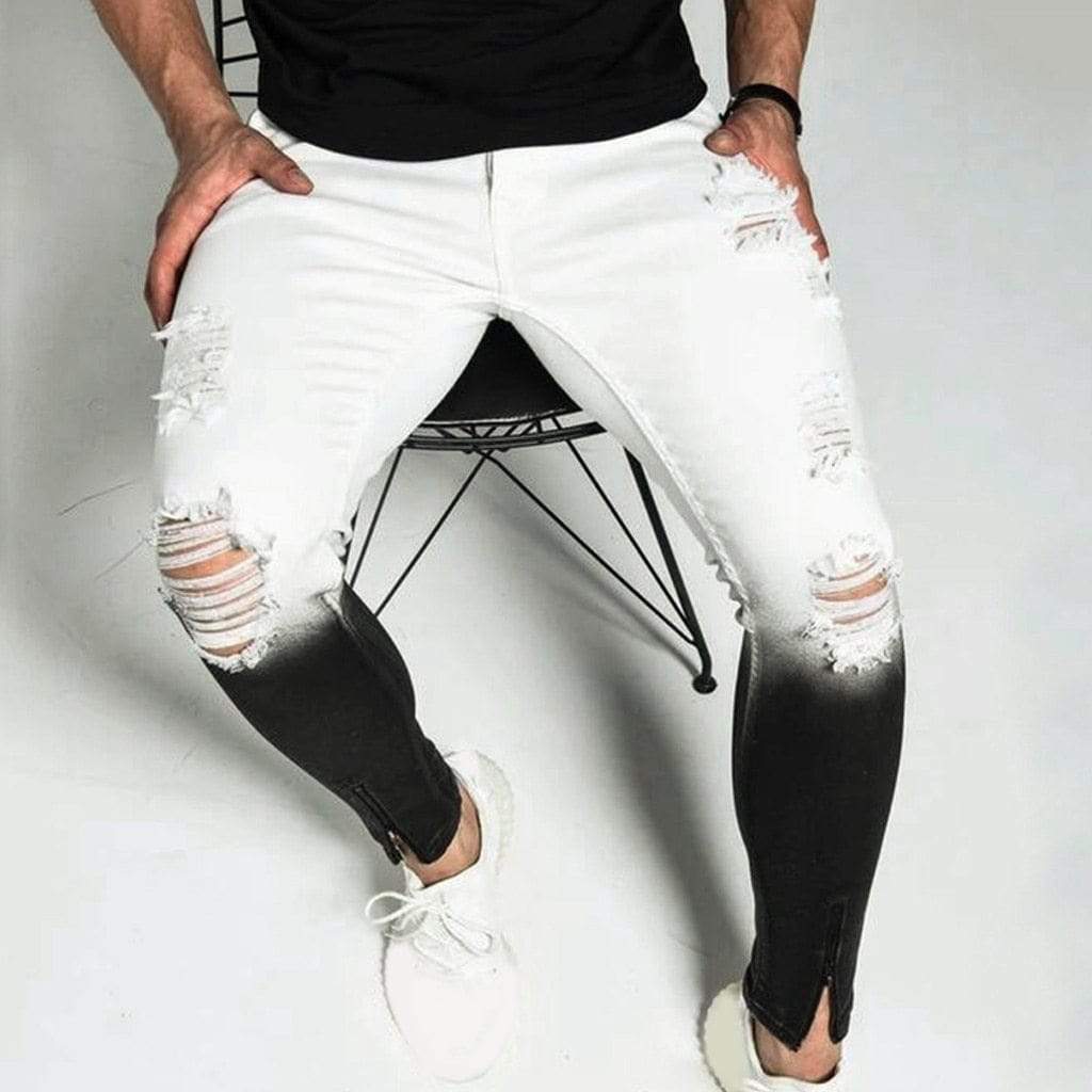 Gradient Distressed Jeans
