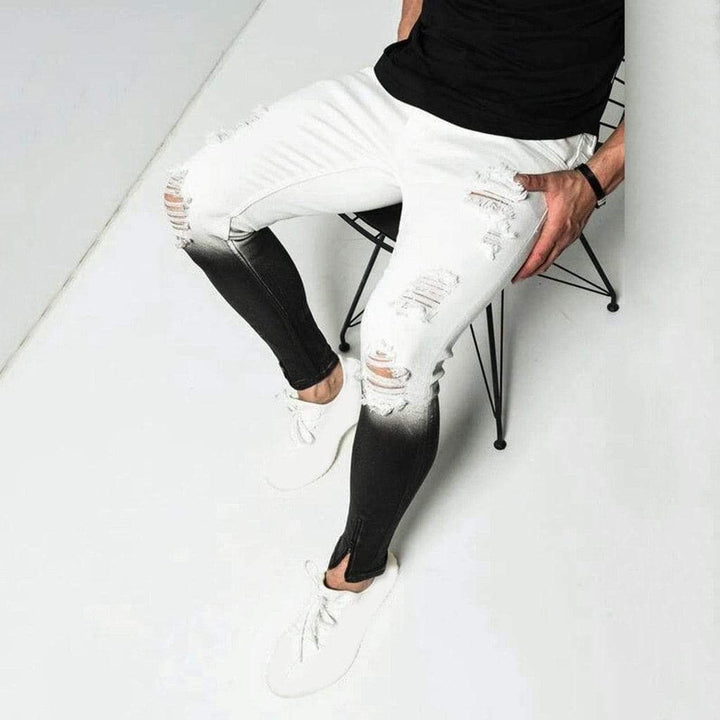 Gradient Distressed Jeans